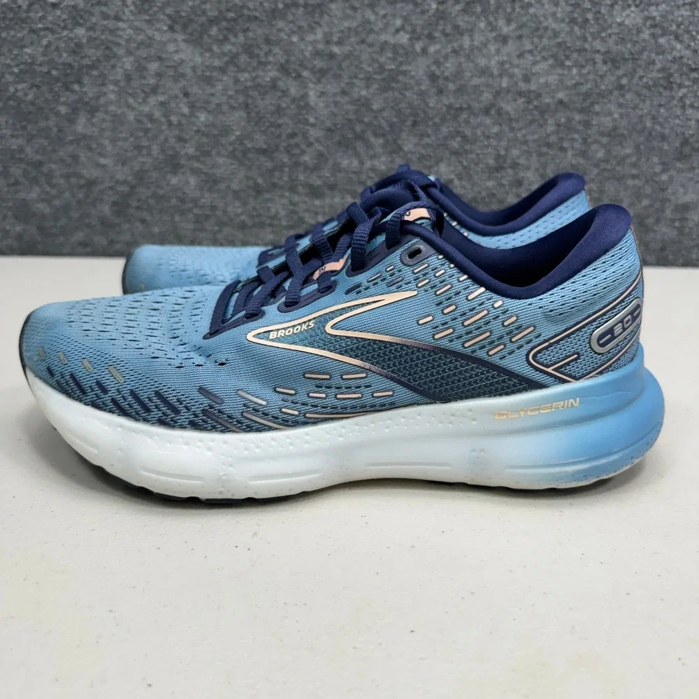 Brooks Glycerin 20 Running Shoes Womens Size 8 Blue Low Top Athletic Running